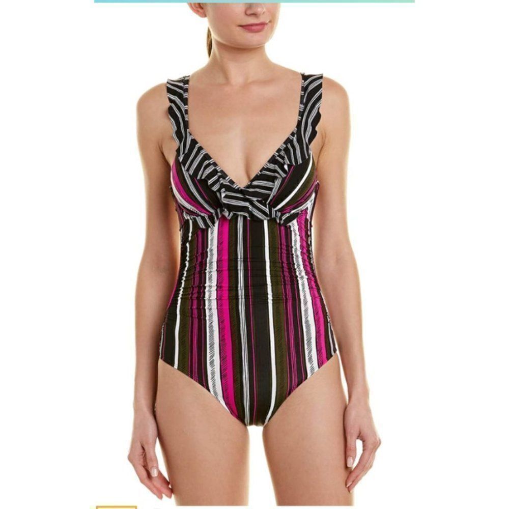 Anne Cole Size 14 Mult color One Piece Swimsuit - Picture 2 of 7
